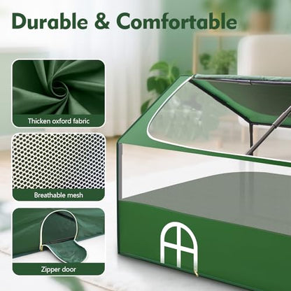 Small Animal Playpen,Rabbit Play Pen, Guinea Pig Cages for Indoor Outdoor,Portable Chicken Coop,Puppy Play Pen with Waterproof Floor for Guinea Pig,Chicken,Hamsters, Hedgehogs,Bunny, Green L - style: big