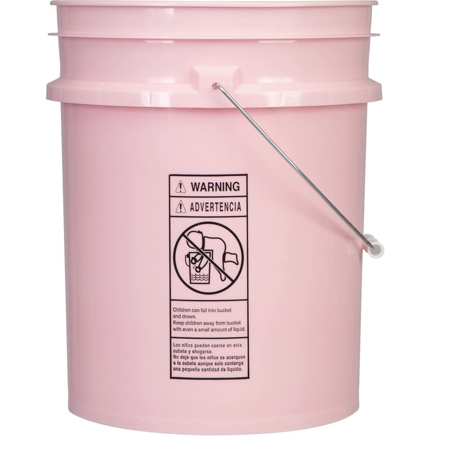House Naturals 5 Gallon Pink Food Grade Plastic Storage Bucket with Lid Cover (Pack of 3) Made in USA (with White Screw On Air Tight Lids) - color: With White Air Tight Screw on Lids