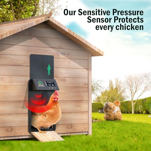 Automatic Chicken Coop Door with Timer & Light Sensor, Solar Chicken Coop Door with Multiple Modes, Automatic Chicken Door with LCD Display