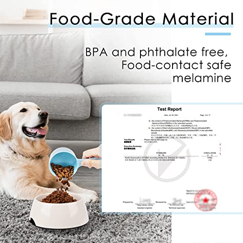 Super Design1 Cup Dog Food Scoop for Container Melamine Measuring Scoop for Dogs Cats Birds and Rabbits Pet Food Feeding Scoop Dishwasher Safe - Baby Blue - color: Baby Blue 1 Cup
