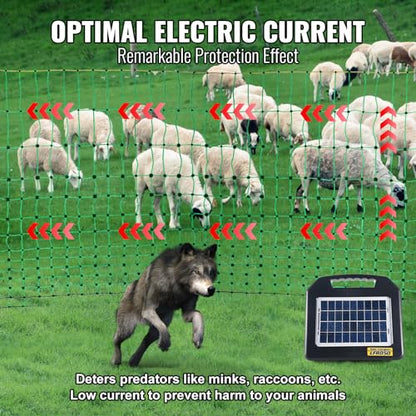 VEVOR Electric Fence Netting, 42"H x 164'L, PE Net Fencing with Posts and Double-Spiked Stakes, Utility Portable Mesh for Goats, Sheep, Lambs, Deer, Hogs, Dogs, for Farms, Backyards and Ranches - size: 42"H x 164'L, style: Livestock