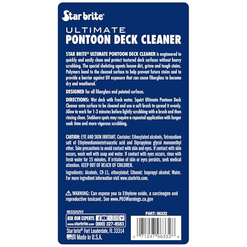 STAR BRITE Ultimate Pontoon Deck Cleaner - Lift Dirt & Stains from All Carpets, Woven, Foam & Textured Surfaces - 32 OZ (096332)