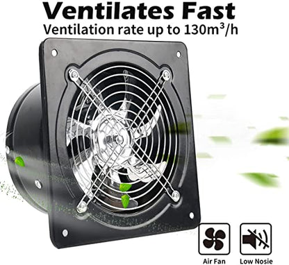 Nalle 6 inch Exhaust Fan 40W Through-wall installation Ventilation Fan 110V Exhaust Smoke Fan Ventilation for Kitchen, Bathroom,laundry room,Toilets, Garage, Shopping Mall and Office (Black) - size: 6 Inch / 294 CFM