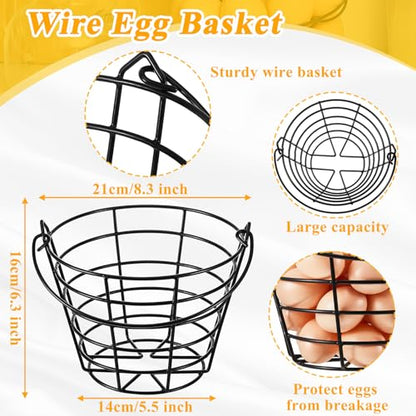 Zubebe 2 Pcs Egg Basket Storage, Spiral Fresh Egg Collecting Holder Countertop Metal Wire Rack Functional Dispenser for Kitchen Display(14.6'', Storage Basket Style) - size: 14.6'', style: Storage Basket Style