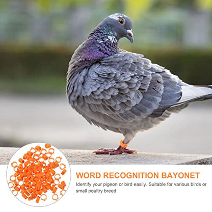 Happyyami Snap Pigeon Bands Bird Identification Rings Lightweight Leg Bands for Poultry Easy to Apply - color: Orange