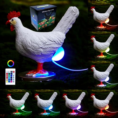 Chicken Lamp, 3D Resin Hen Laying Egg with Color Gift Box, Lifelike LED Egg - Funny Easter Christmas Birthday Gift - color: c