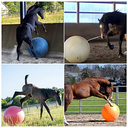 25" Horse Ball&Cover with Tabs, Herding Ball for Dogs Blue Heelers, Yellow Giant Horse Balls for Play for Horses to Play with