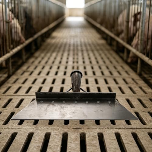 Toddmomy Heavy Duty Manganese Steel Cleaning Shovel for Farm Manure Removal, 38cm Flat Metal Scraper Tool for Barn and Livestock Facility Maintenance