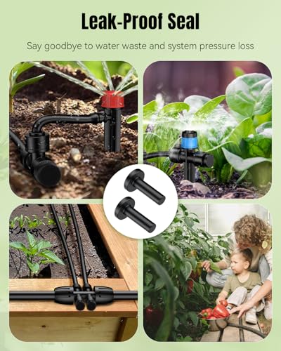 Pawfly 15 Pcs 1/4" End Plugs for Quick Connect 1/4" Drip Irrigation Tee Connectors, Push-to-Fit Connector End Cap Fittings, Leak-Proof End Closure Parts Stoppers, 1/4 Inch Drip Irrigation Parts - size: 15pcs 1/4" End Plugs