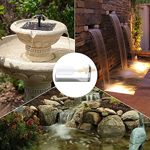 briidea Water Fountain Auto Fill System, Water Leveler Float Valve Kit, 1/4 Tube with Adjustable Arm for Outdoor Fountains, Gardens, Ponds