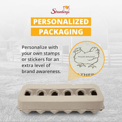 Stromberg's Jumbo Blank Egg Cartons, Bulk Pack for Jumbo Eggs, Perfect for Custom Branding, Safe & Secure Egg Storage, Convenient Stacking for Easy Transport and Storage, 200 Pack