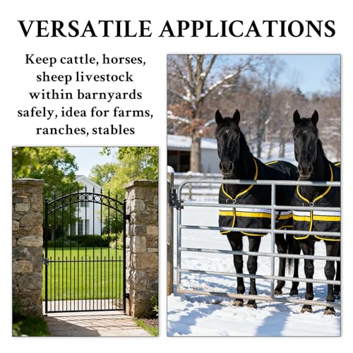 WellMade Heavy Duty 2 Way Farm Gate Latch -2 Pack Lockable Cattle Gate Latch for 1-5/8" to 2" Round Tube Gates, Fits Ranches, Horse Corrals, Pastures (Screws & Instructions Included) - size: 2 Pack