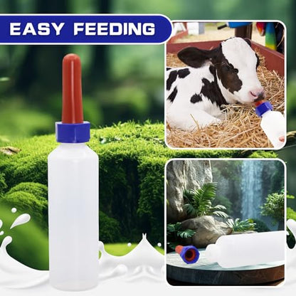 2PCS 500ml Calf Nursing Feeder Bottles with Rubber Nipple Milk Feeder,Farm Goat Calf Sheep Milk Feeder Livestock Tools
