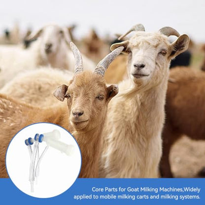 Reusable Sheep Milking Cluster Goat Milker Claw Kit, Goat Sheep Milker Machine Parts,Sheep Milking Cluster Groups Replacement Milking Teat Cup Milk Collector