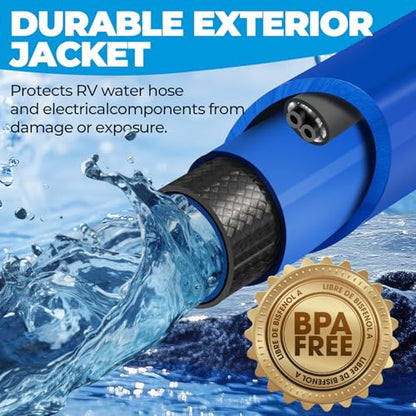 75FT Heated Water Hose for Rv,Heated Water Hose Antifreeze to -45°F,Great Rv Accessories for Campers,Livestock,Agriculture,Lead and BPA Free - size: 75FT