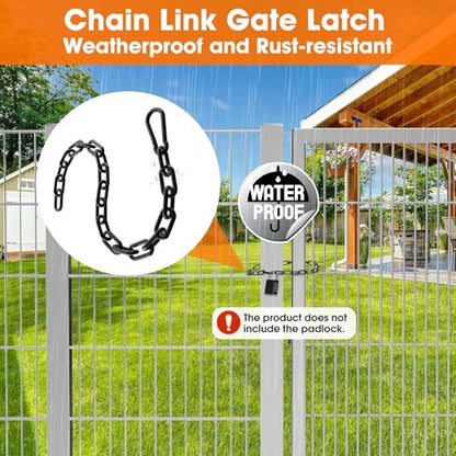 Gate Chain Lock, 23.6 Inch 304 Stainless Steel Chain Fence Gate Latch with Carabiner, Outdoor Hardware Lock Chain for Yards, Pet Cages, Horse Goat Dog Stall Barn and Fence Gates (Black Dia 4mm-1Pc) - color: Black Dia 4mm-1pc