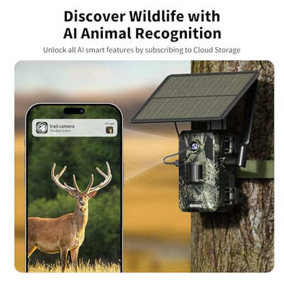 SEHMUA Trail Camera 3 Packs, AI Animal Detection Cellular Trail Cameras, Live Streaming Game Camera Built-in 4G LTE SIM Card with Unlimited Data Plan, Motion Activated Trail Cam IP66 Waterproof - size: 2K Live 3Packs