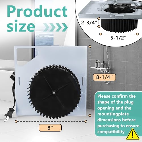 Upgrade S97015162 Motor Assembly | 8" x 8-1/4" Housing | Compatible with Broan NuTone 678-G、2678F-A、 683-C、683L-A、 HD80L、 770RLTK 、DX50L Series Bathroom Exhaust Fan