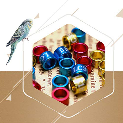 50 Pieces Chicken Leg Rings Colorful Turkey Identification Leg Bands Poultry Metal Leg Bands 5mm Clip for Pigeons Birds