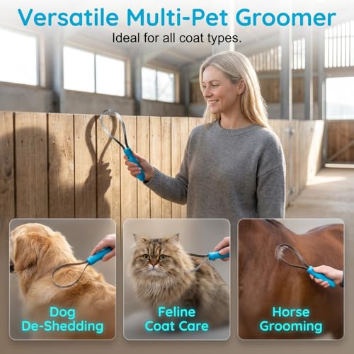 Dual Sided Shedding Blade for Cats & Dogs, Stainless Steel Shedding Blade Deshedding Tool, Curry Comb Pet Grooming Brush for Loose Hair Removal on Short & Long Coats (1PC) - size: 1PC