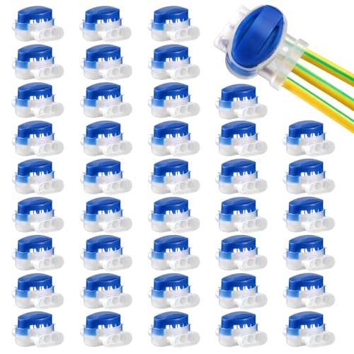 GWHOLE 3-Way Wire Connectors, 40Pcs Waterproof Electrical Wire Connectors Outdoor Wire Splice Connector for Lawn Mowers Electric Fences - color: 40PCS