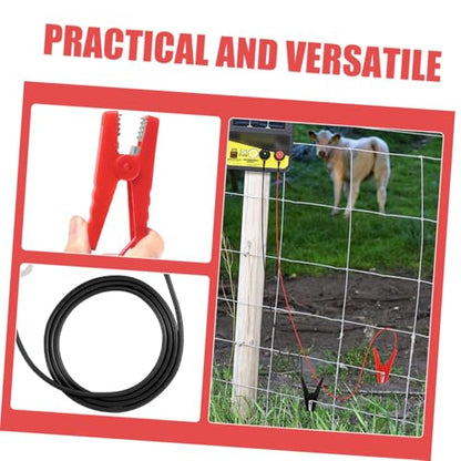 Happyyami 2pcs Electric Fence Jump Cable with Clips Durable Copper Solar Powered Fencing Wire for Livestock Weather Resistant Outdoor Use Easy Connection for Farm Protection