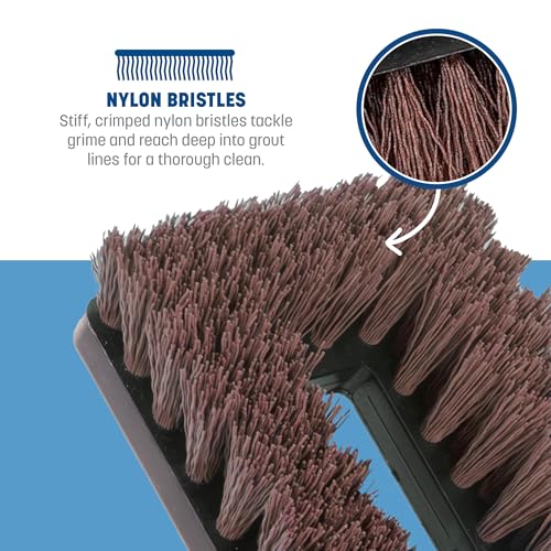 SPARTA Swivel Scrub, Heavy Duty Scrubber with Nylon Grit Bristles, Cleaning Essentials for Commercial and Home Use, 8", Rust, 1 Count - color: Rust