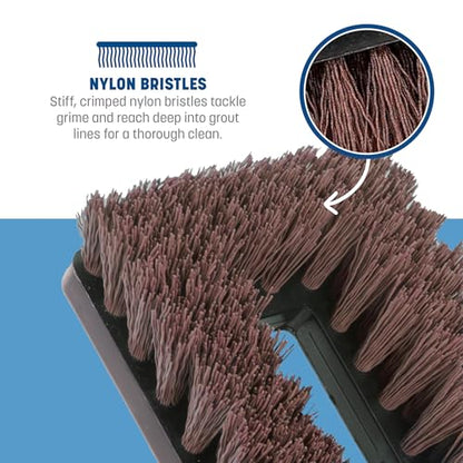 SPARTA Swivel Scrub, Heavy Duty Scrubber with Nylon Grit Bristles, Cleaning Essentials for Commercial and Home Use, 8", Rust, 1 Count - color: Rust