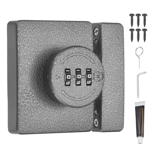 PATIKIL Barn Door Combination Lock with Password, 3 Digit Mechanical Password Lock for Sliding Door Gate Cabinets Closet, Gray - color: Gray