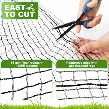 Deer Fence Netting, 4x50ft Heavy Duty Plastic Mesh Deer Fencing, 55GSM Garden Fence Animal Barrier, Bird Netting for Garden Protection, Reinforced Edge Temporary Fence for Tree Vegetable Raised Bed - size: 4x50FT