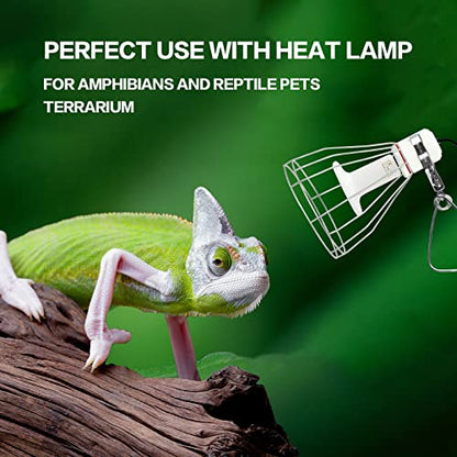 Simple Deluxe Clamp Lamp Light with Steel Cage Wire Grill Up to 250W E26 Socket (No Bulb Included), 6' Cord, 1 Pack - size: Lamp Cage (250 Watts), style: 1-Pack (Ceramics)