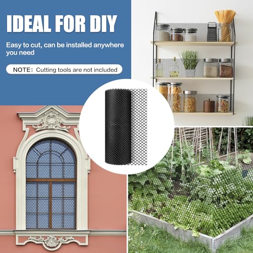 Plastic Pet & Garden Fence - Black 15.7in X 33ft Roll Multi-Use Decorative Chicken Wire Fencing for Poultry, Gardening & Animal Barriers - size: 15.7"X32.8'-1/3"OPENING