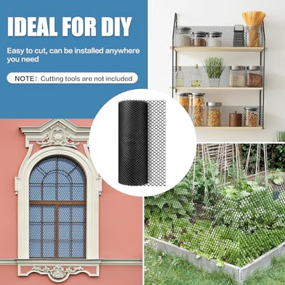Plastic Pet & Garden Fence - Black 15.7in X 33ft Roll Multi-Use Decorative Chicken Wire Fencing for Poultry, Gardening & Animal Barriers - size: 15.7"X32.8'-1/3"OPENING