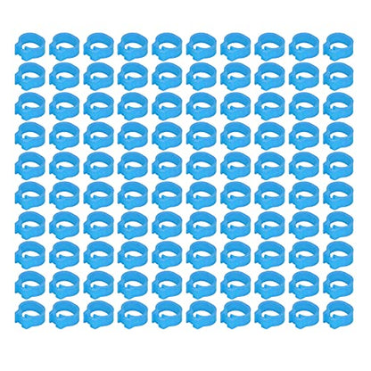 Omabeta Pigeons Foot Ring, Durable Plastic Easy-to-Install Compact Design, Identification Leg Rings, for Pigeon Identification, Light Blue, 8mm, 100 Pieces - color: Light Blue