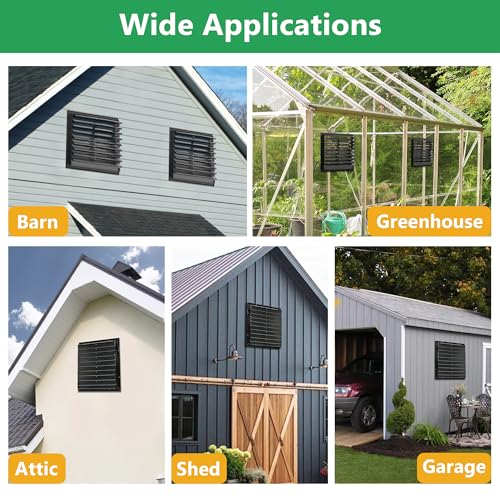 AIWFL 18 Inch Aluminum Automatic Exhaust Shutter Louver Vent, Automatic Gravity Shutter Louver Vent for Home Attics, Workshops, Barn, Greenhouse
