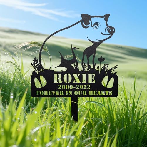Startop Personalized Pig Memorial Plaque – Custom Metal Pet Grave Marker for Outdoor Garden & Yard, Pig Memorial Stone for Loss of Pet, Sympathy Gift for Pig Lovers Pig5 - color: pig05, size: Pig