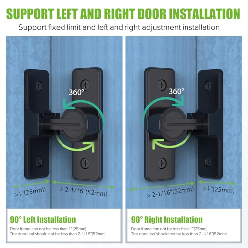 Barn Door Lock Hardware, Heavy Duty 90 Degree Flip Latch Privacy Lock, Zinc Alloy Sliding Barn Door Latch for Bathroom, Bedroom, Closet, Garage, Shed and Gate (Matte Black-2PCS) - color: Matte Black-2PCS
