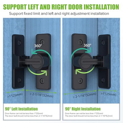 Barn Door Lock Hardware, Heavy Duty 90 Degree Flip Latch Privacy Lock, Zinc Alloy Sliding Barn Door Latch for Bathroom, Bedroom, Closet, Garage, Shed and Gate (Matte Black-2PCS) - color: Matte Black-2PCS