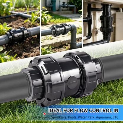 3/4 inch NPT PVC Check Valve, SCH80 Full Port Water Pump Ball Check Valve | UPVC Inline Backflow Preventer, leak Proof One Way valve, with Stainless Steel Spring, Horizontal or Vertical Installation - size: 3/4''NPT