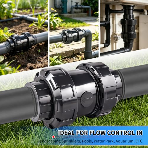 1-1/4inch NPT PVC Check Valve, SCH80 Full Port Water Pump Ball Check Valve | Heavy Duty UPVC Plumbing Anti Backflow Valve, Spring Water Check Valve, Max 150 PSI, Fit for Pool,Water & Irrigation Systems - size: 1-1/4''NPT