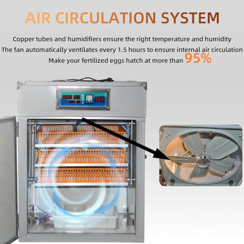 XKV Newly Upgraded 264 Egg Large Incubator with Automatic Egg Turning,Temperature Control and Humidity Control,Hatching Eggs,Chicken,Ducks,Poultry,with a Viewing Window,2026 - size: 264 Egg-210L