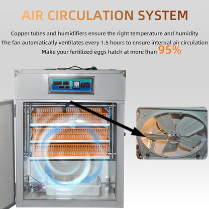 XKV Newly Upgraded 264 Egg Large Incubator with Automatic Egg Turning,Temperature Control and Humidity Control,Hatching Eggs,Chicken,Ducks,Poultry,with a Viewing Window,2026 - size: 264 Egg-210L