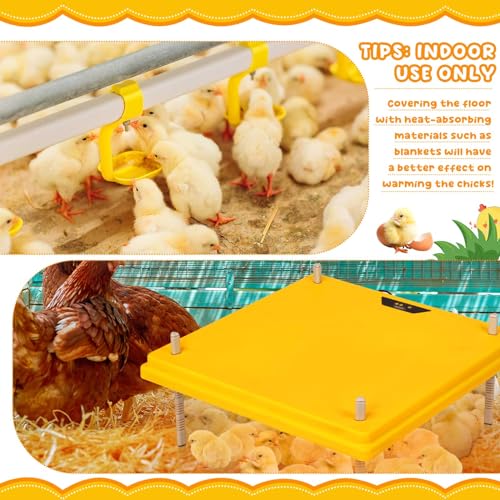 VIHOSE 20 x 20 Extra Large Brooder Heater for Chicks Brooder Heating Plate Pet and Poultry Warmer Warms up to 55 Chicks Adjustable Height and Livable Temperature 140 Fahrenheit