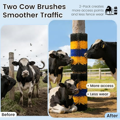 17" x 7.9" Livestock Scratching Brush for Horse, Wall-Mount Grooming and Massage Scratch Brushes for Cow Donkey Goats Horse Sheep, with 8 Screws for Back Itch Relief & Keep Cleaning (1Pcs) - size: 1 Pack