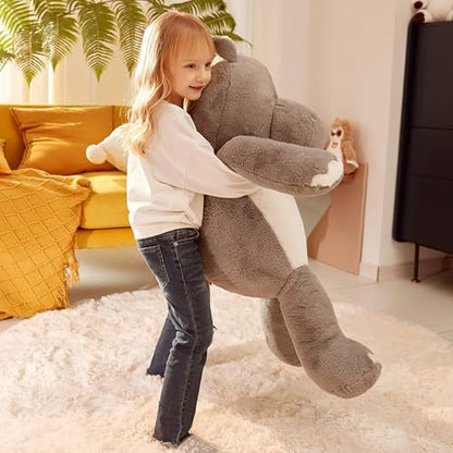 IKASA Giant Hippo Stuffed Animal,30" Jumbo Plush Toy, Soft and Cute Toys for Kids Boys Girls (Gray) - style: Hippo
