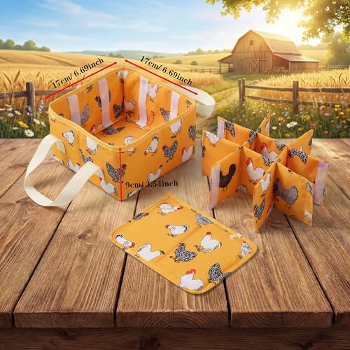UKJENT Egg Collecting Basket for Kids & Family Farm Chores, 9 Padded Pouches to Prevent Broken Eggs, Safe & Easy Egg Carrier with Sturdy Handle, Chicken Duck Goose Eggs Holder from Coop to Kitchen - color: Color 7