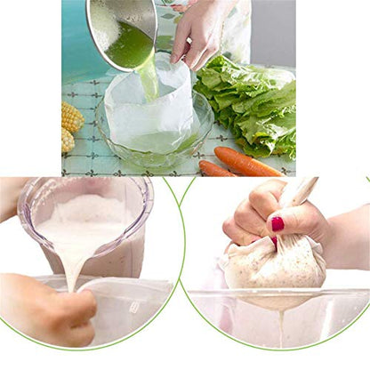 200 Micron Premium Fine Mesh Food Grade Nut Milk Bag for Almond Milk/Soy Milk/Yogurt/Juice - Fine Mesh Nylon Cheesecloth & Cold Brew Coffee Filter, 10" x 12" - Extra thick (1)
