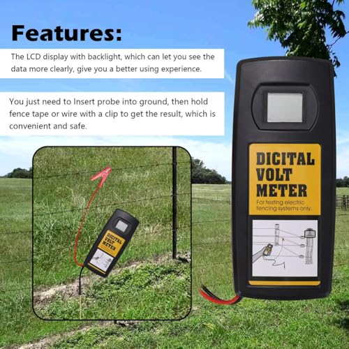 9.9KV Digital Fence Tester Home Garden Horse Livestock Electric Fence Voltmeter LCD Display with Backlight
