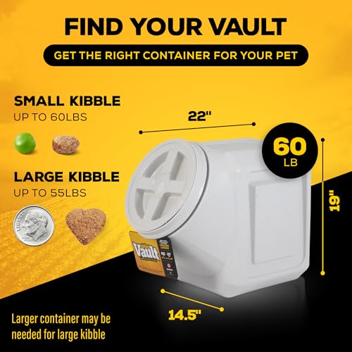 Gamma2 Vittles Vault Stackable Dog Food Storage Container with Sealing Lid, Up to 60 lbs Dry Pet Food Storage Container, USA-Made - [14.5" L x 19" H] - size: 60 Pounds