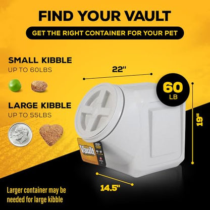 Gamma2 Vittles Vault Stackable Dog Food Storage Container with Sealing Lid, Up to 60 lbs Dry Pet Food Storage Container, USA-Made - [14.5" L x 19" H] - size: 60 Pounds